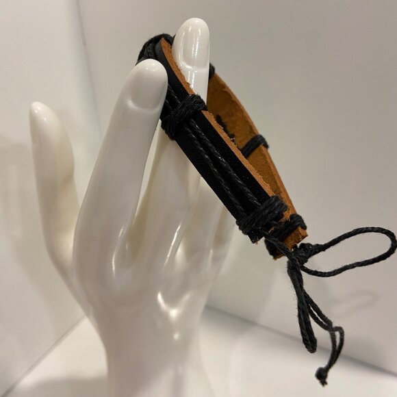 Superman superwoman sign Leather & Cord Adjustable Bracelet Black & Brown Unisex - Picture 6 of 9